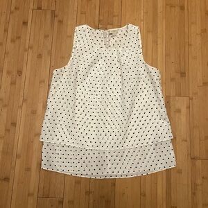 J. Crew Black and White Polka Dot Sleeveless Top